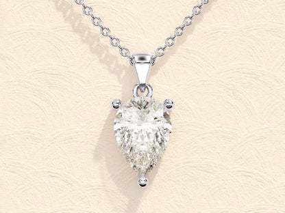1.0 CT Pear Moissanite Diamond Solitaire Necklace - farrellouise
