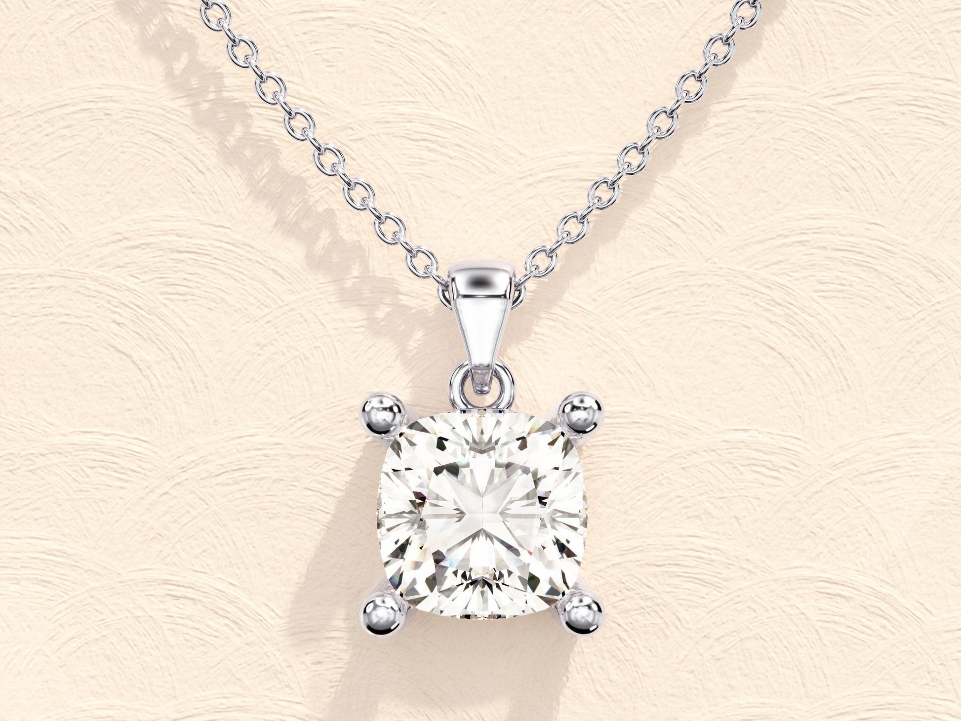 1.0 CT Cushion Moissanite Diamond Solitaire Necklace - farrellouise