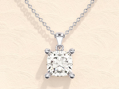 1.0 CT Cushion Moissanite Diamond Solitaire Necklace - farrellouise