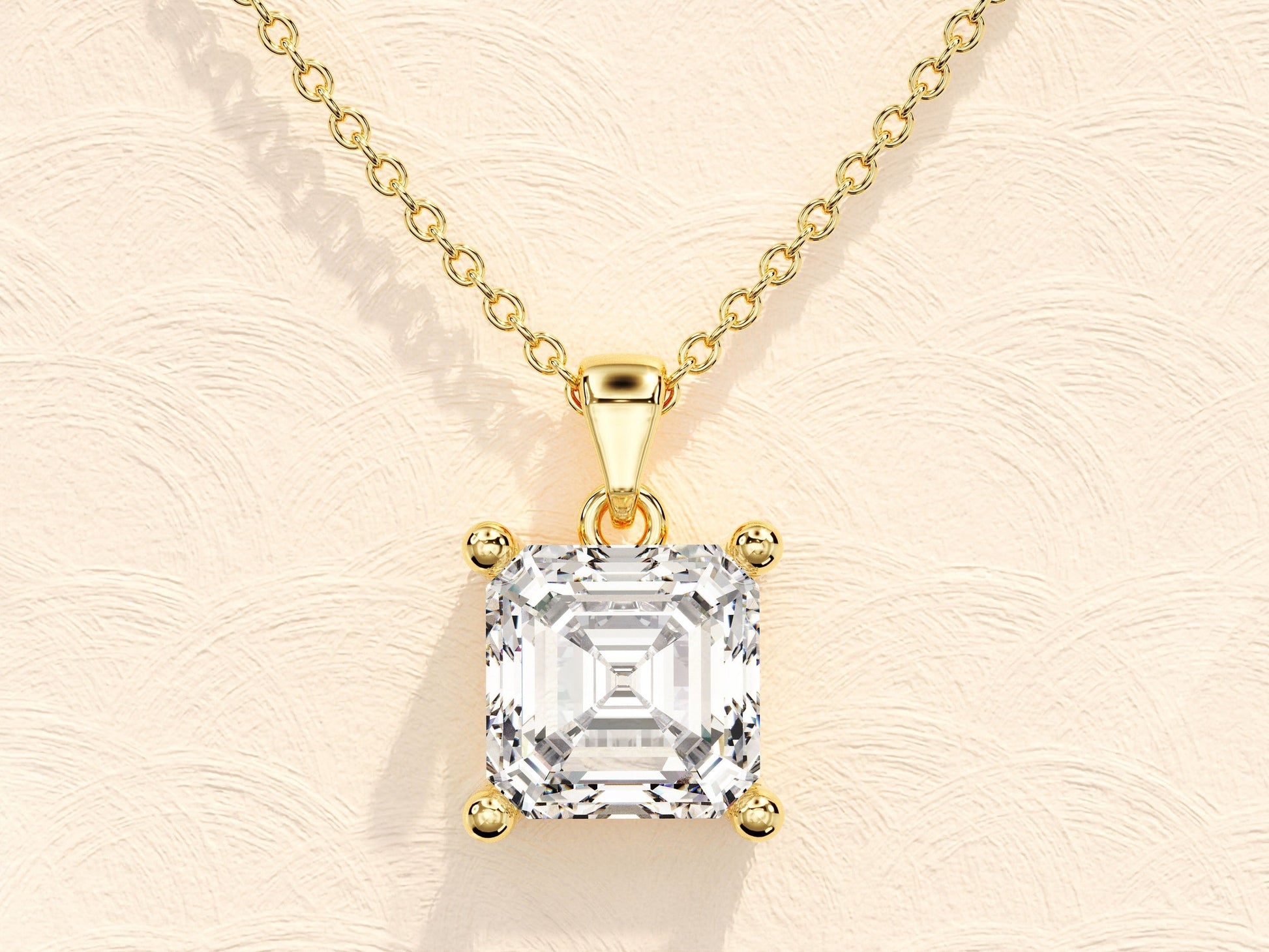 1.0 CT Asscher Moissanite Diamond Solitaire Necklace - farrellouise