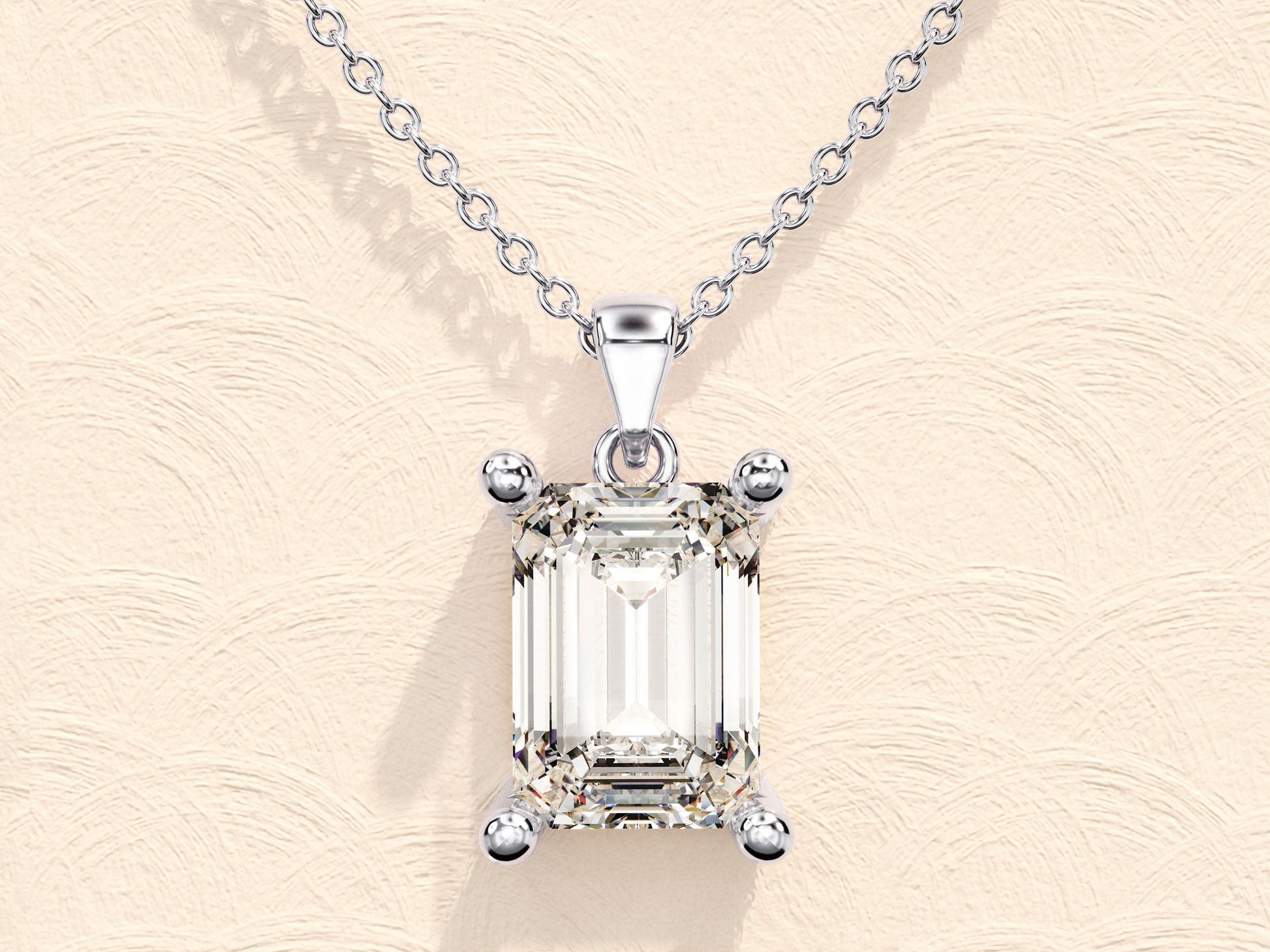 1.0 CT Emerald Moissanite Diamond Solitaire Necklace - farrellouise