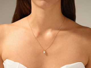 1.0 CT Emerald Moissanite Diamond Solitaire Necklace - farrellouise