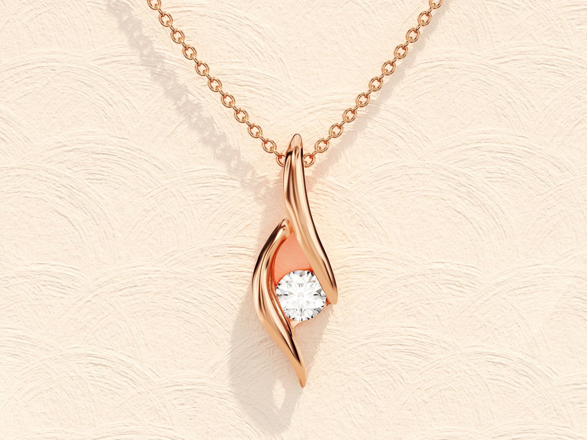 0.10 TCW Round Moissanite Diamond Solitaire Necklace - farrellouise