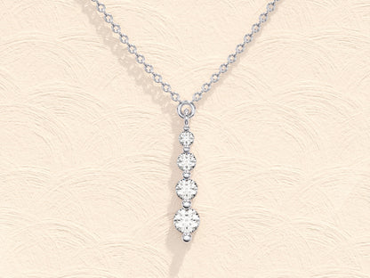 0.11 TCW Round Moissanite Diamond Drop Pendant Necklace - farrellouise