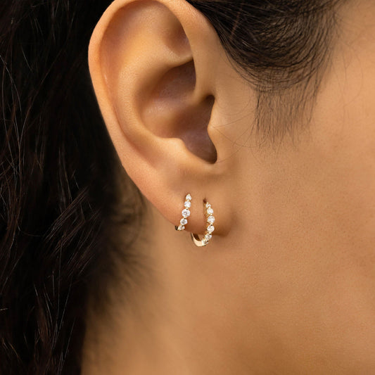 0.25 TCW-0.34 TCW Round Moissanite Diamond Hoop Earrings - farrellouise
