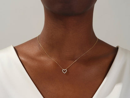 0.24 TCW Round Moissanite Diamond Heart Shaped Pendent Necklace - farrellouise
