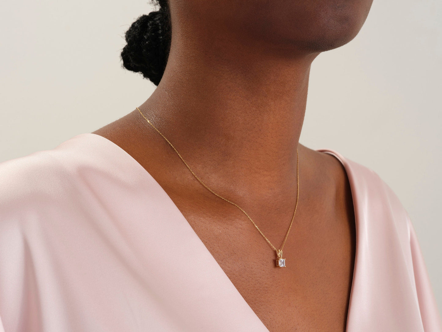 1.0 CT Asscher Moissanite Diamond Solitaire Necklace - farrellouise