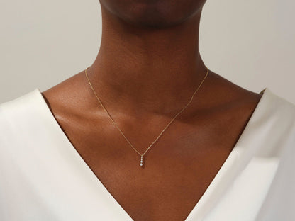 0.11 TCW Round Moissanite Diamond Drop Pendant Necklace - farrellouise