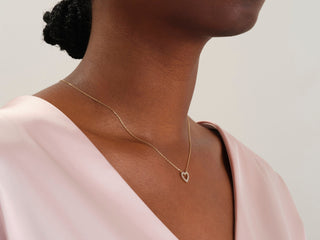 0.24 TCW Round Moissanite Diamond Heart Shaped Pendent Necklace - farrellouise
