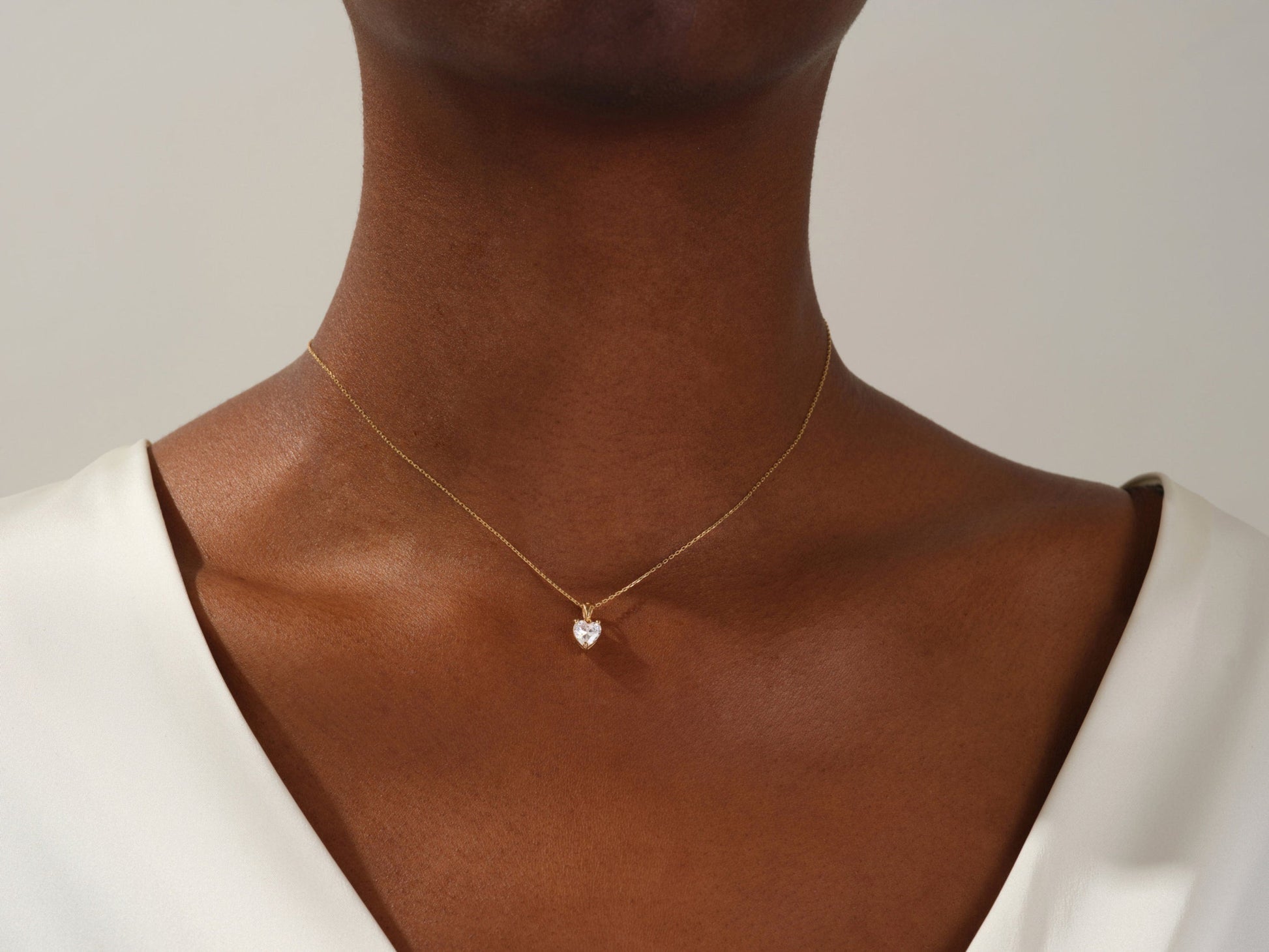 1.0 CT Heart Moissanite Diamond Solitaire Necklace - farrellouise
