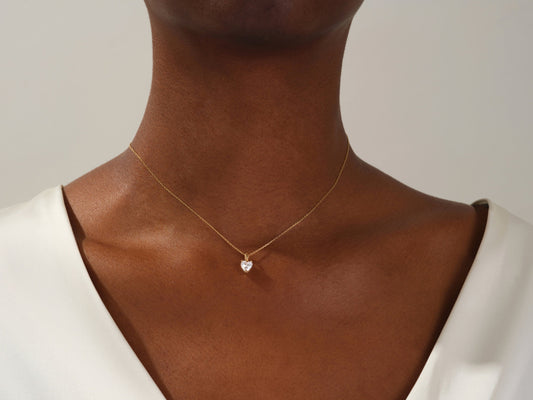 1.0 CT Heart Moissanite Diamond Solitaire Necklace - farrellouise