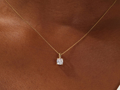 1.0 CT Cushion Moissanite Diamond Solitaire Necklace - farrellouise