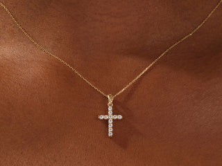 0.22 TCW Round Moissanite Diamond Cross Pendent Necklace - farrellouise