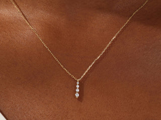 0.11 TCW Round Moissanite Diamond Drop Pendant Necklace - farrellouise