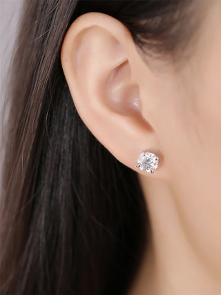 2.0 TCW Round Moissanite Diamond Solitaire Stud Earrings - farrellouise