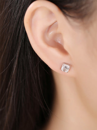 2.0 TCW Asscher Moissanite Diamond Solitaire Stud Earrings - farrellouise