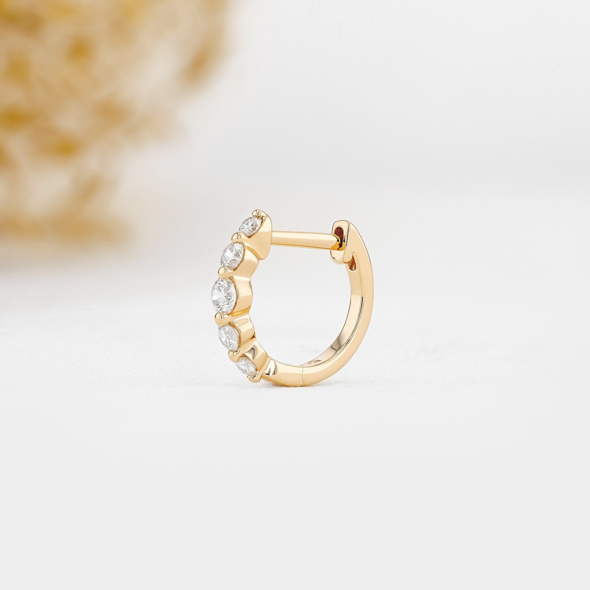 0.25 TCW-0.34 TCW Round Moissanite Diamond Hoop Earrings - farrellouise