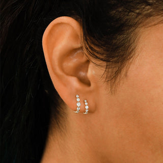 0.25 TCW-0.34 TCW Round Moissanite Diamond Hoop Earrings - farrellouise