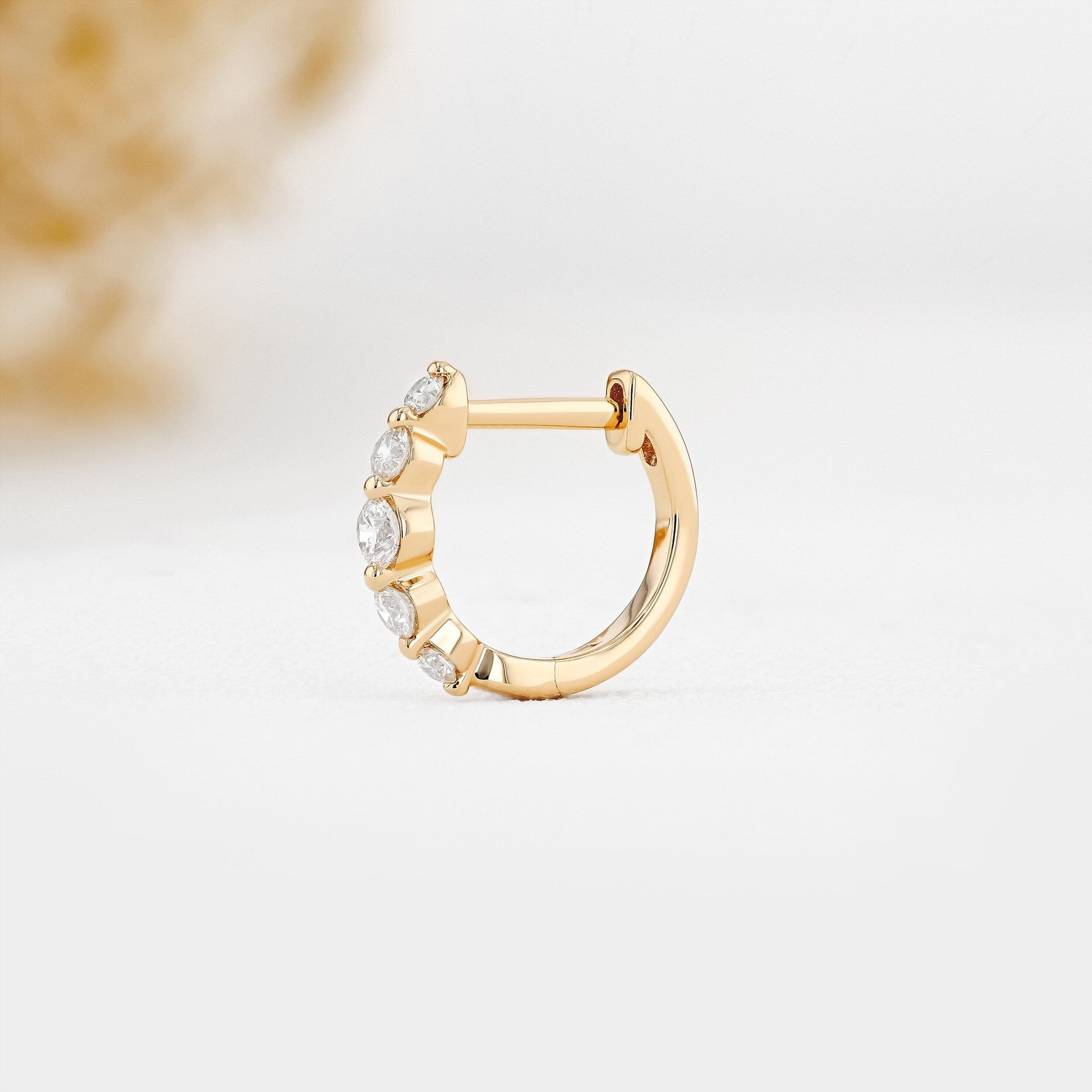 0.25 TCW-0.34 TCW Round Moissanite Diamond Hoop Earrings - farrellouise