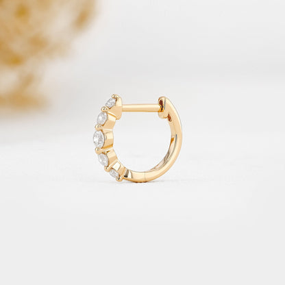 0.25 TCW-0.34 TCW Round Moissanite Diamond Hoop Earrings - farrellouise