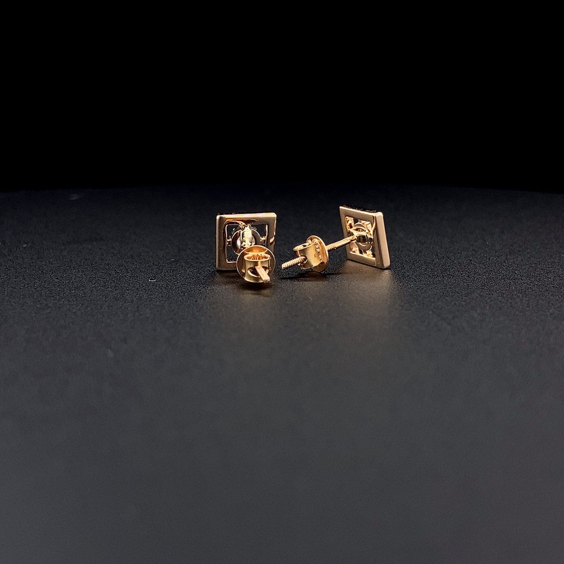 0.40 TCW Round Moissanite Diamond Bezel Stud Earrings - farrellouise