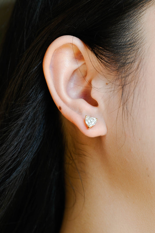 3.0 TCW Heart Moissanite Diamond Solitaire Stud Earrings - farrellouise