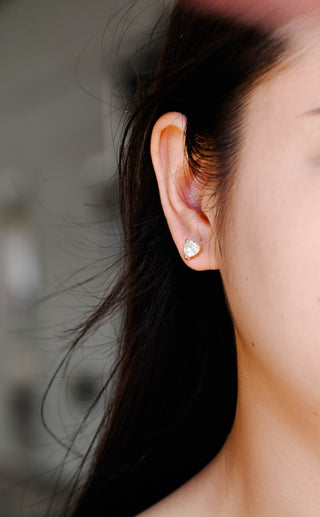 3.0 TCW Heart Moissanite Diamond Solitaire Stud Earrings - farrellouise