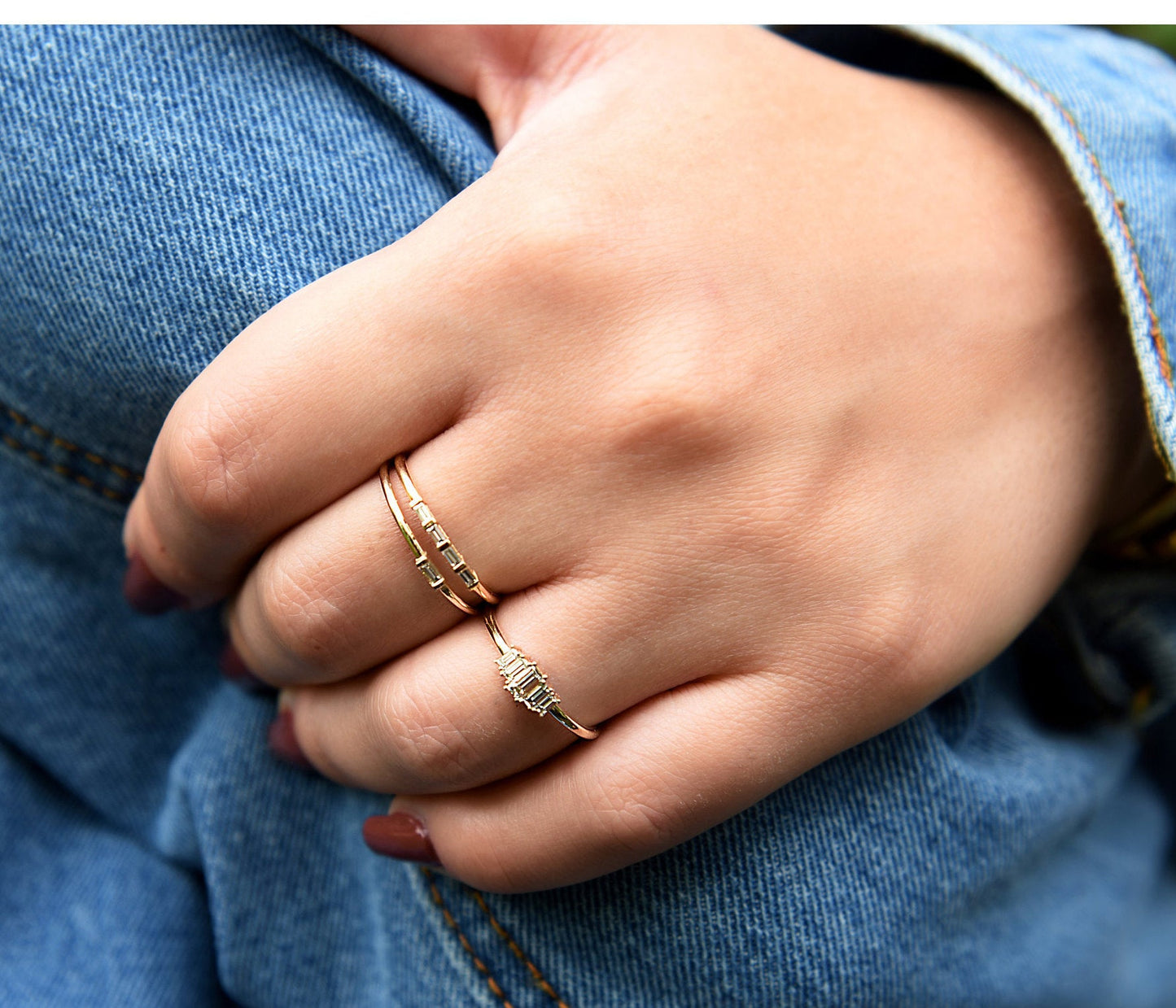 0.19 TCW Baguette Minimalist Style Wedding Band