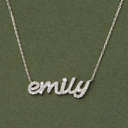 Customized Nameplate Moissanite Diamond Necklace for Women - farrellouise