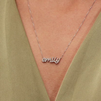 Customized Nameplate Moissanite Diamond Necklace for Women - farrellouise
