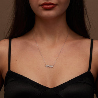 Customized Nameplate Moissanite Diamond Necklace for Women - farrellouise