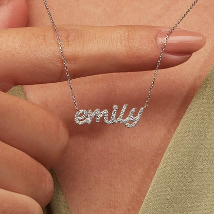 Customized Nameplate Moissanite Diamond Necklace for Women - farrellouise