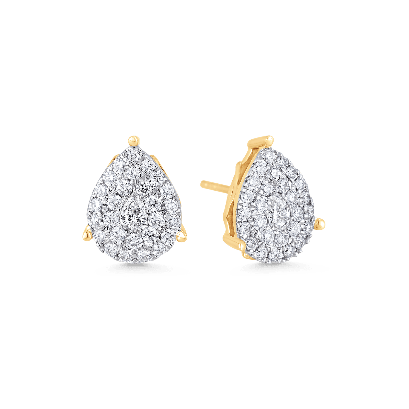 0.84 TCW Pear & Round Moissanite Diamond Stud Earrings - farrellouise