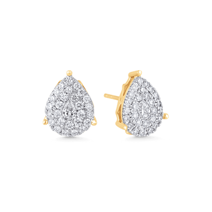0.84 TCW Pear & Round Moissanite Diamond Stud Earrings - farrellouise