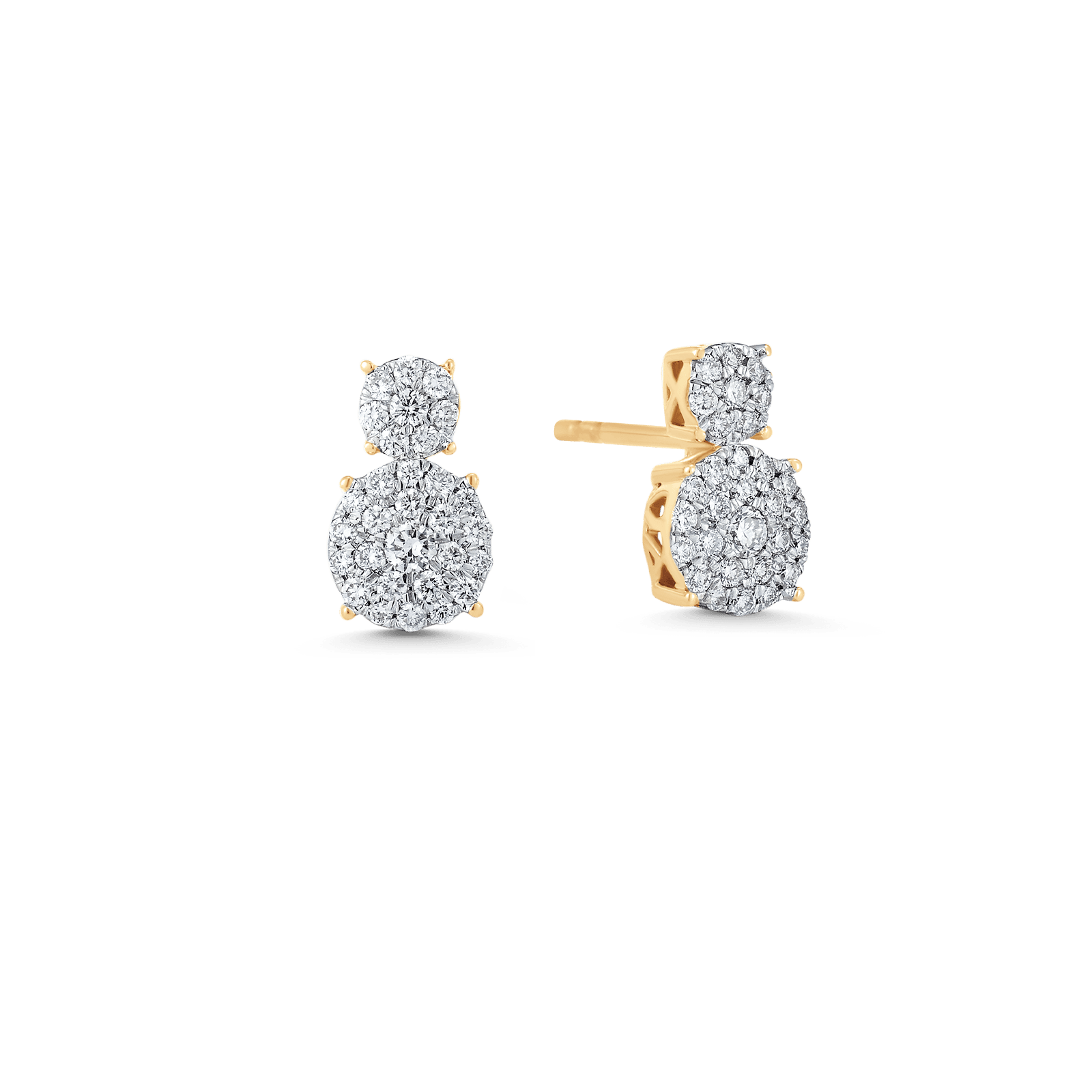 0.35 TCW Round Moissanite Diamond Double Stud Earrings - farrellouise