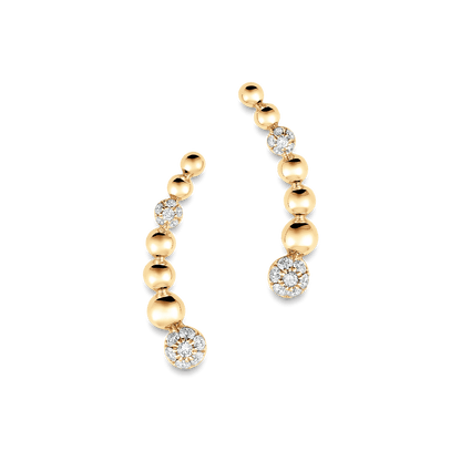 0.12 TCW Round Moissanite Diamond Ear Crawler Earrings - farrellouise