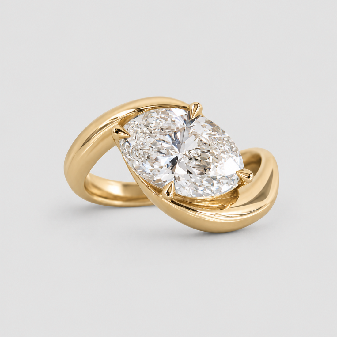 Jean - Oval Cut Lab Diamond Rapture Solitaire Engagement Ring