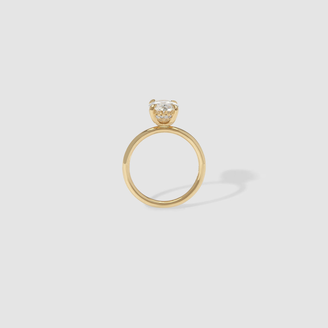 Joanne - Oval Cut Lab Diamond Hidden Halo Engagement Ring
