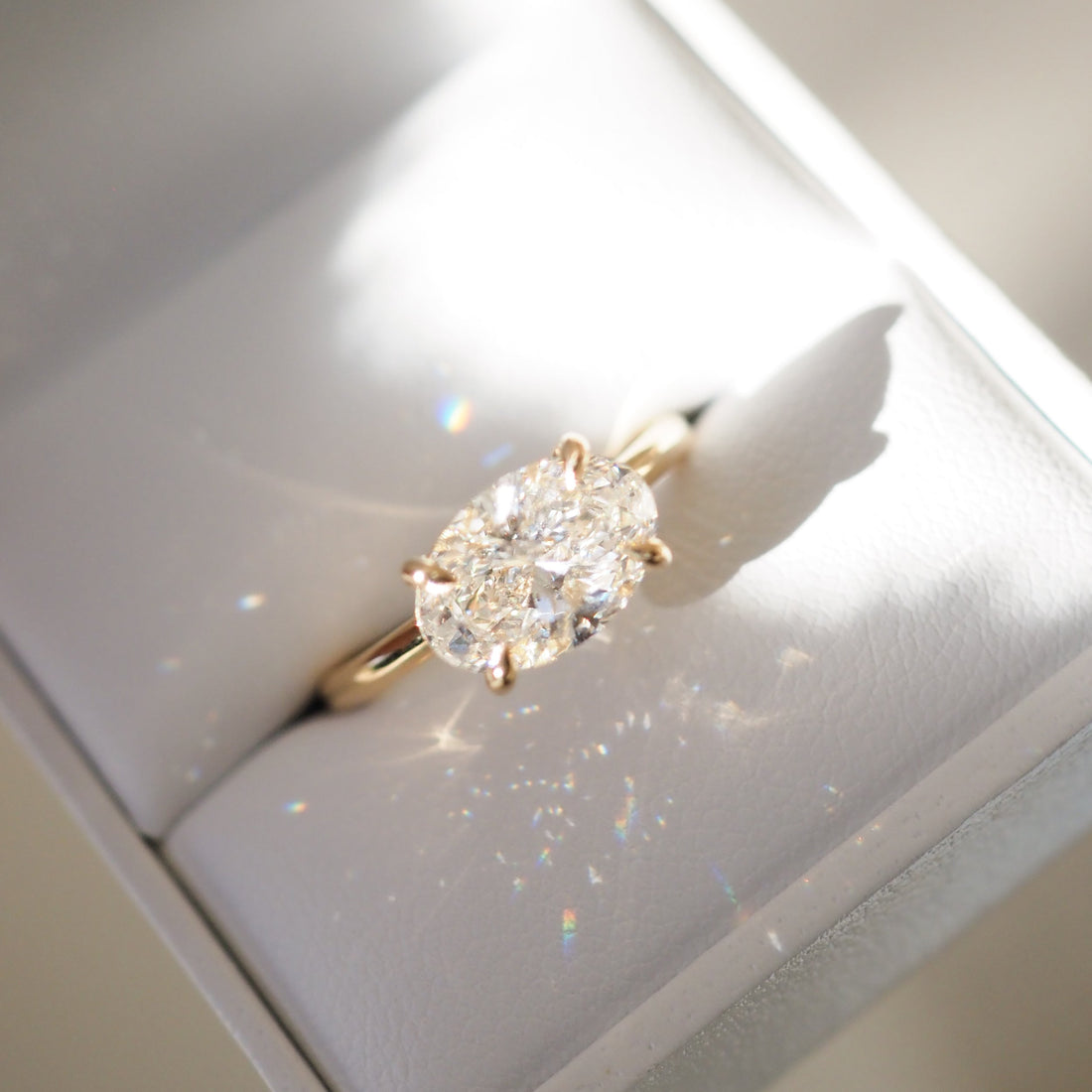 Julia - Oval Cut Lab Diamond East-West Engagement Ring