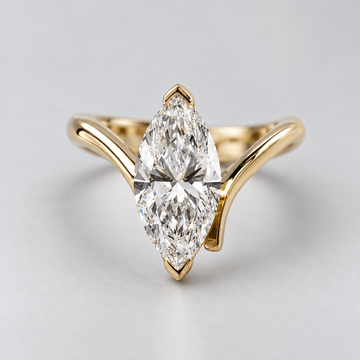 Kiley - Marquise Cut Lab Diamond 2-Prong Unique Engagement Ring
