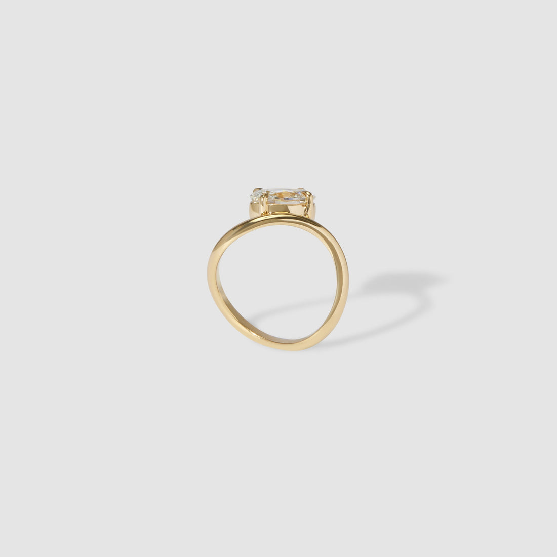 Laura - Oval Cut Lab Diamond Off-Set Solitaire Engagement Ring