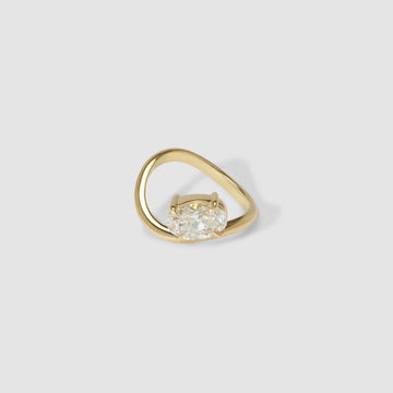 Laura - Oval Cut Lab Diamond Off-Set Solitaire Engagement Ring