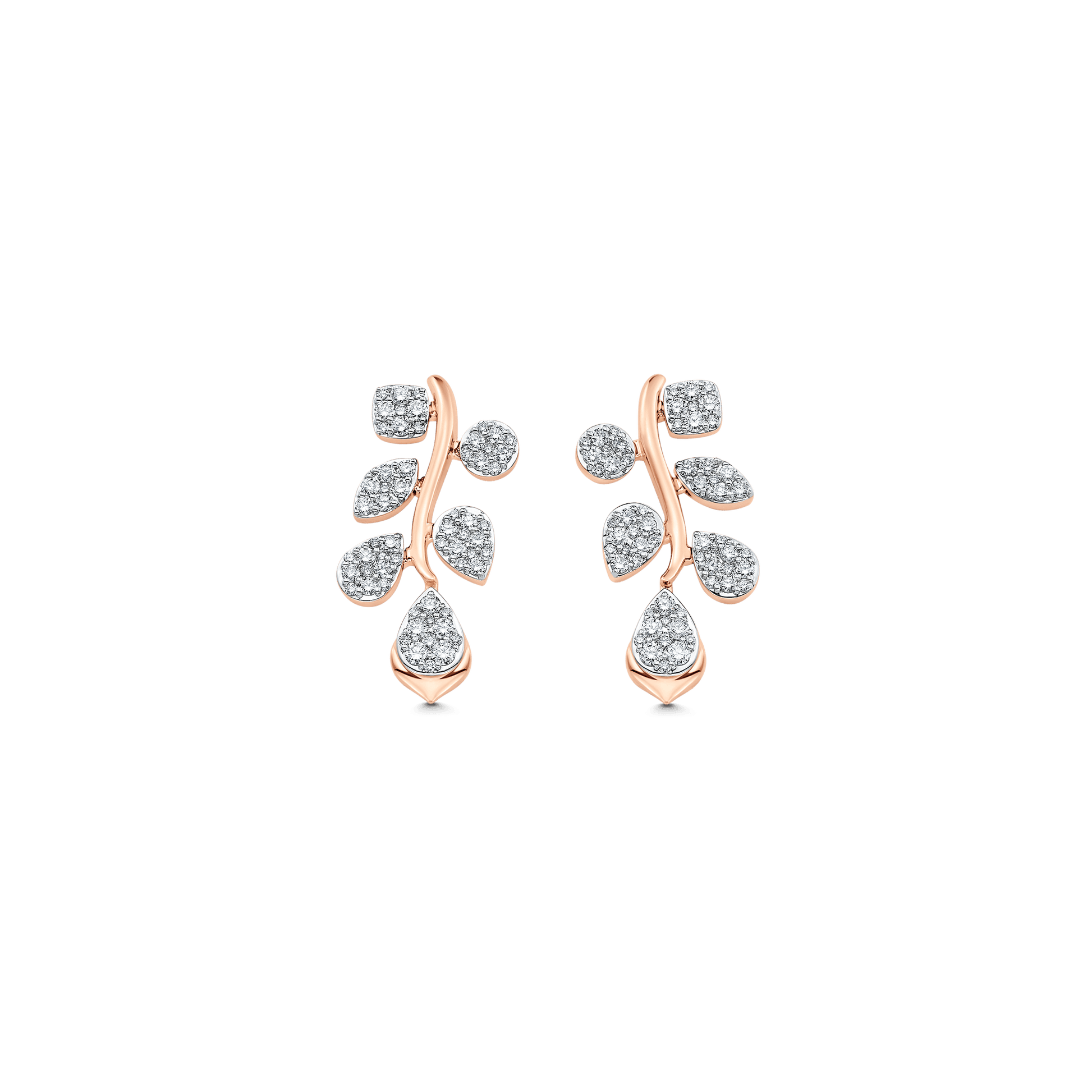 0.97 TCW Round Moissanite Diamond Cluster Drop Earrings - farrellouise