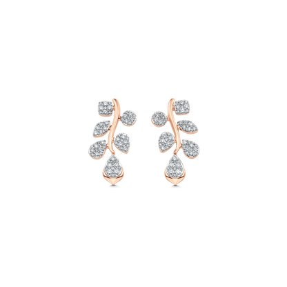0.97 TCW Round Moissanite Diamond Cluster Drop Earrings - farrellouise