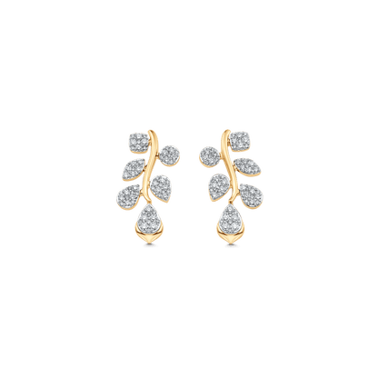 0.97 TCW Round Moissanite Diamond Cluster Drop Earrings - farrellouise