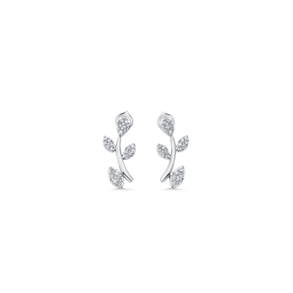 0.22 TCW Round Moissanite Diamond Ear Crawler Earrings - farrellouise
