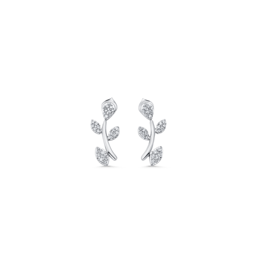 0.22 TCW Round Moissanite Diamond Ear Crawler Earrings - farrellouise