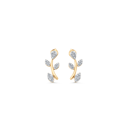 0.22 TCW Round Moissanite Diamond Ear Crawler Earrings - farrellouise