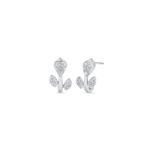 0.24 TCW Round Moissanite Diamond Huggie Earrings - farrellouise