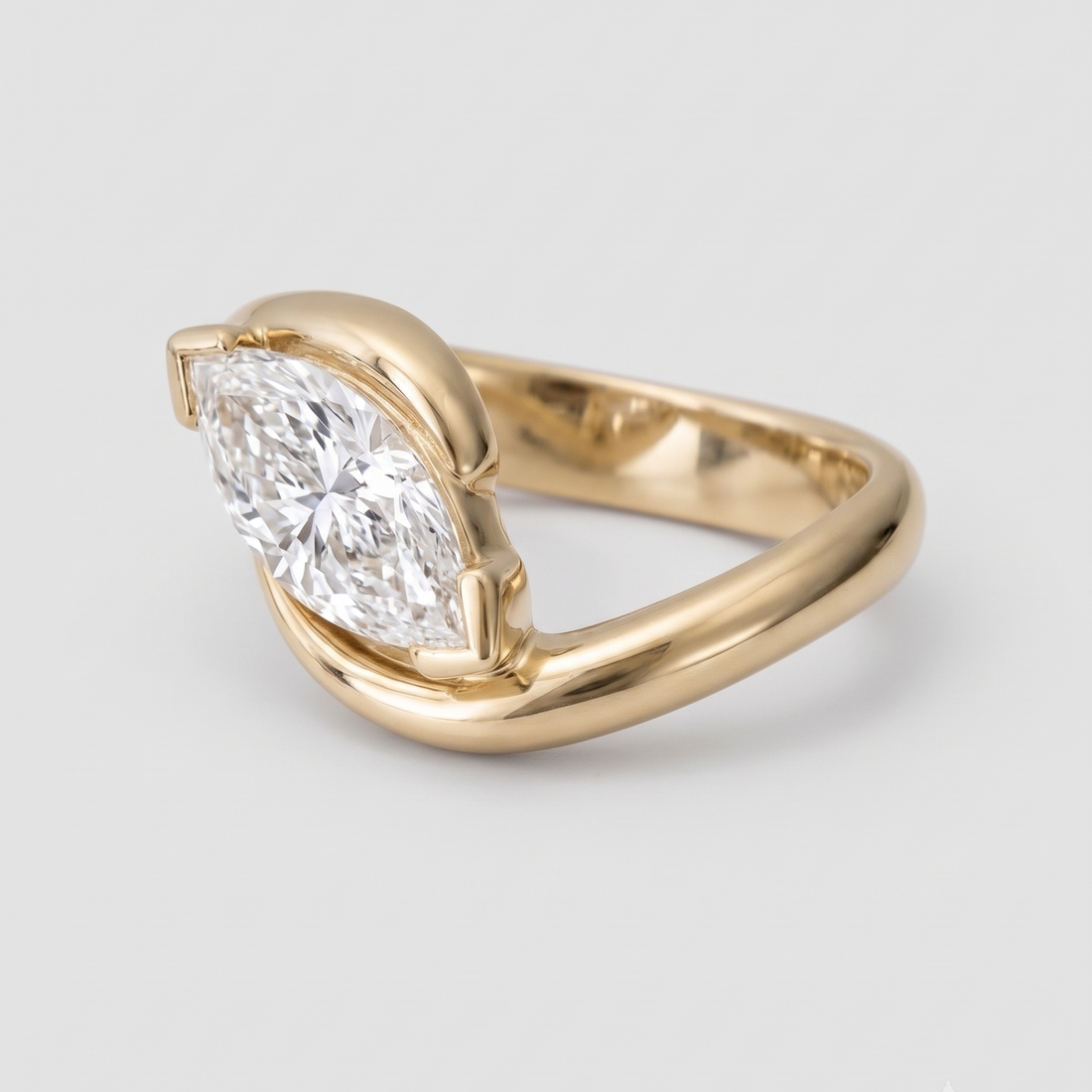 Linda - Marquise Cut Lab Diamond V-Claw Set Rapture Engagement Ring